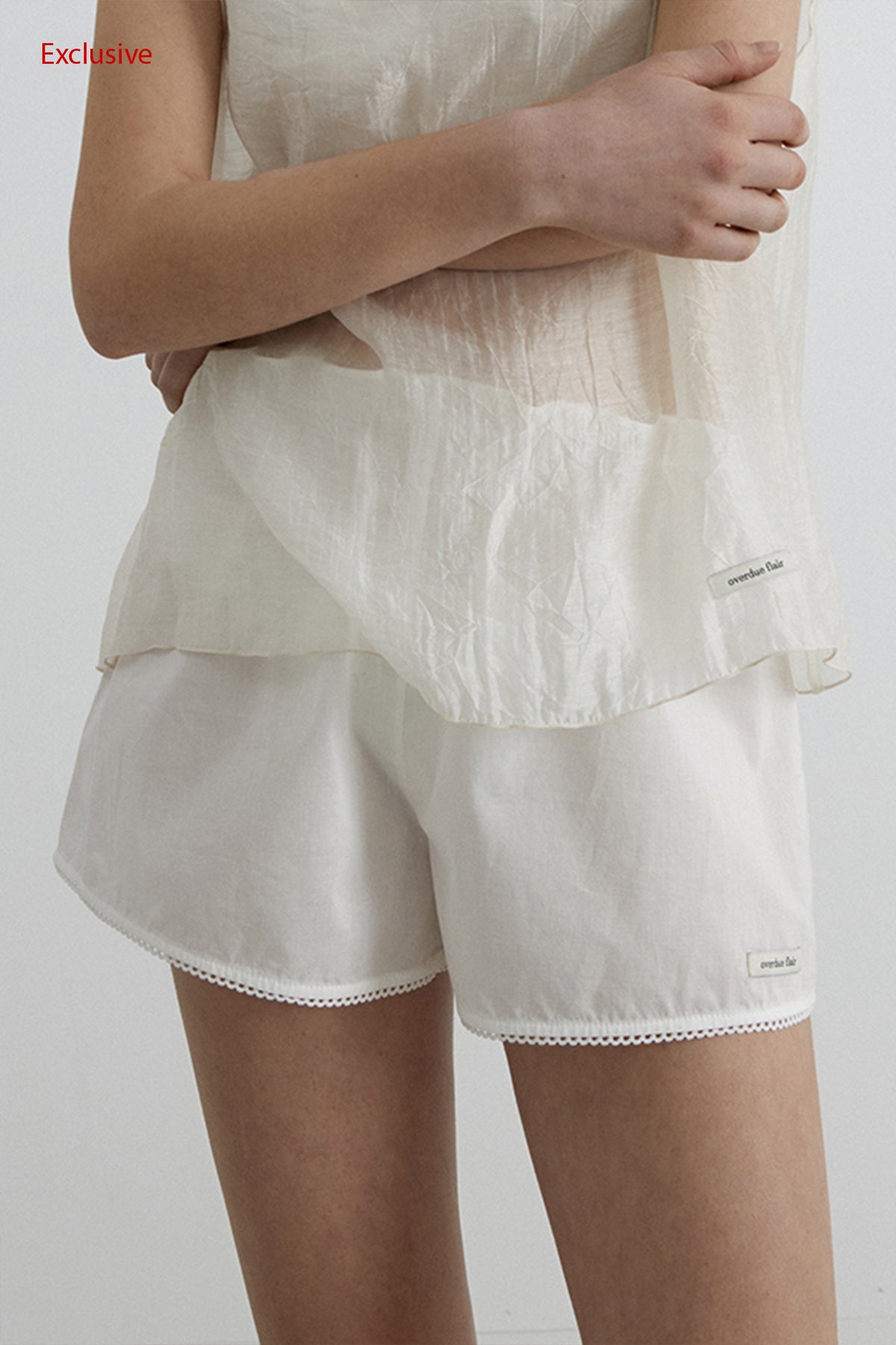 Overdueflair Cotton Shorts White Label
