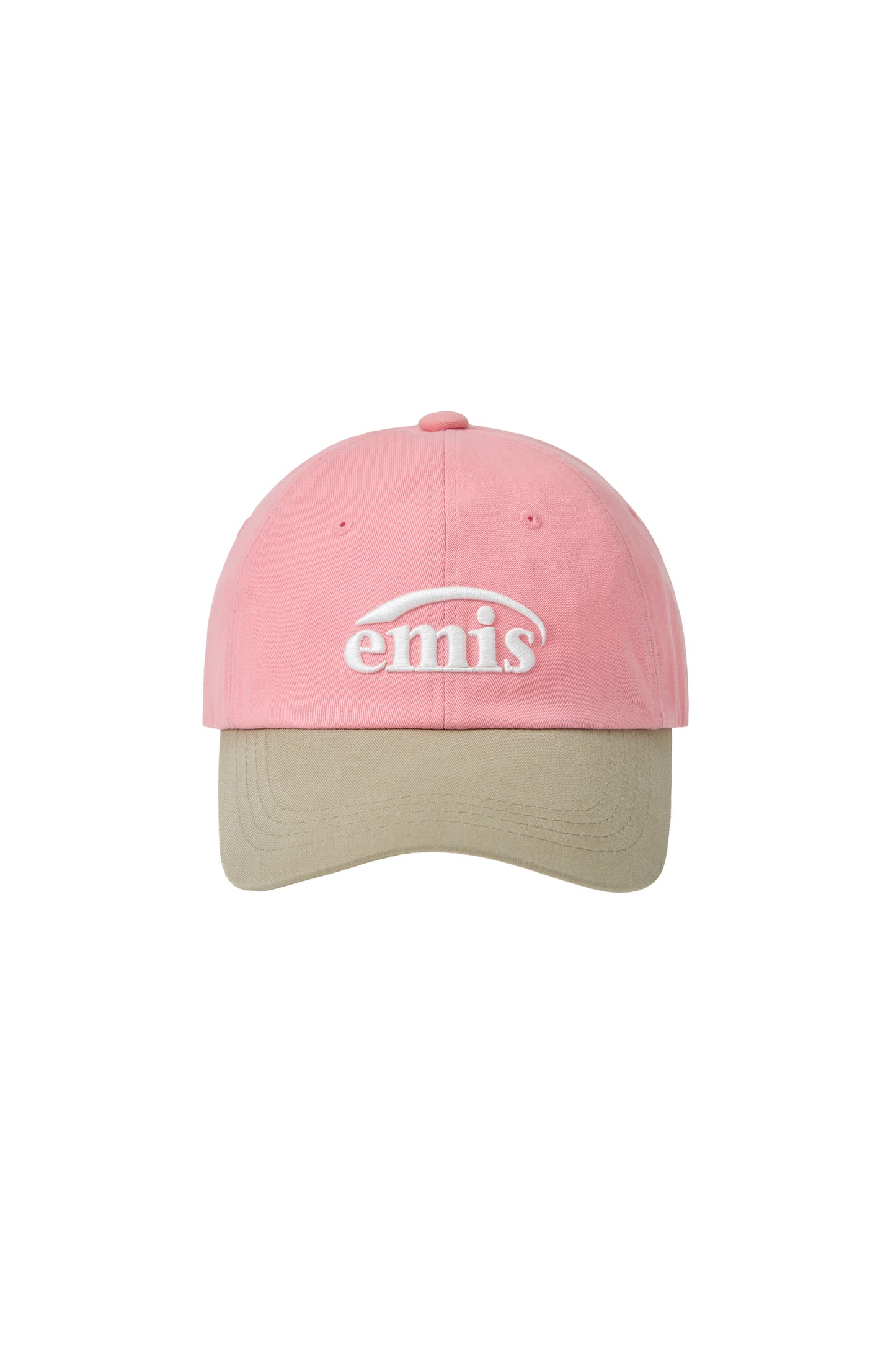 NEW LOGO MIX BALL CAP(RENEWAL)-BEIGE/PINK