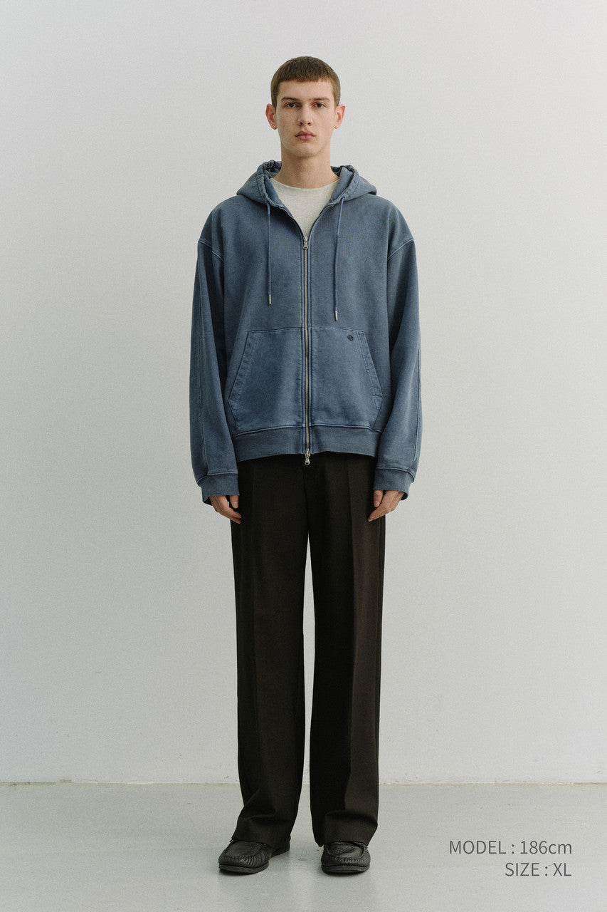 Dunst Unisex Garment Dyed Zip-Up Hoodie Navy