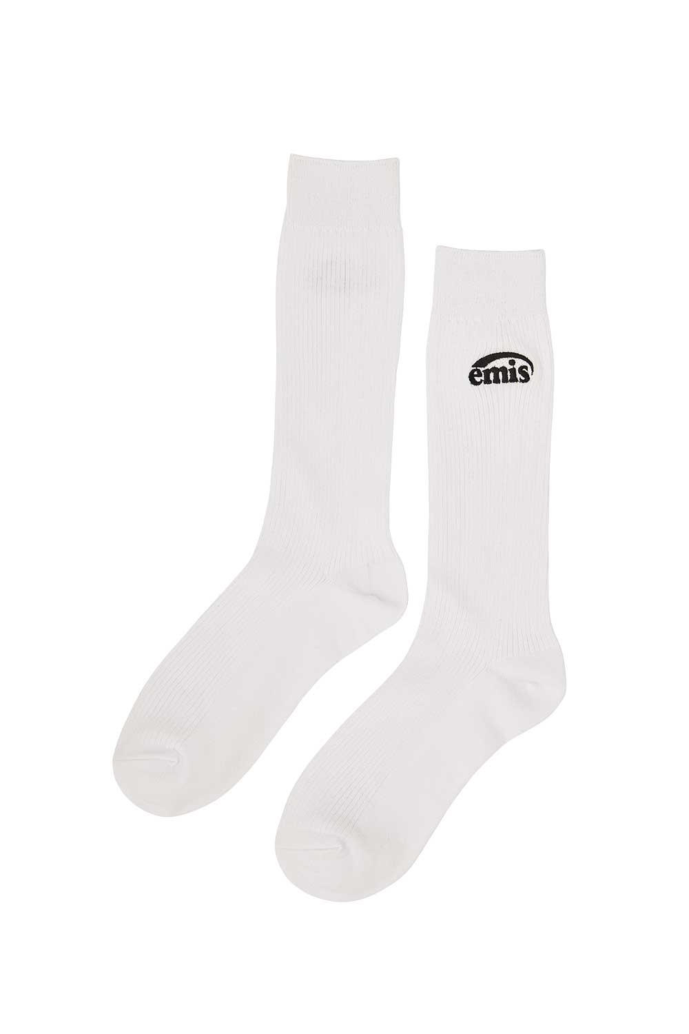 (MENS) NEW LOGO STITCH SOCKS-WHITE