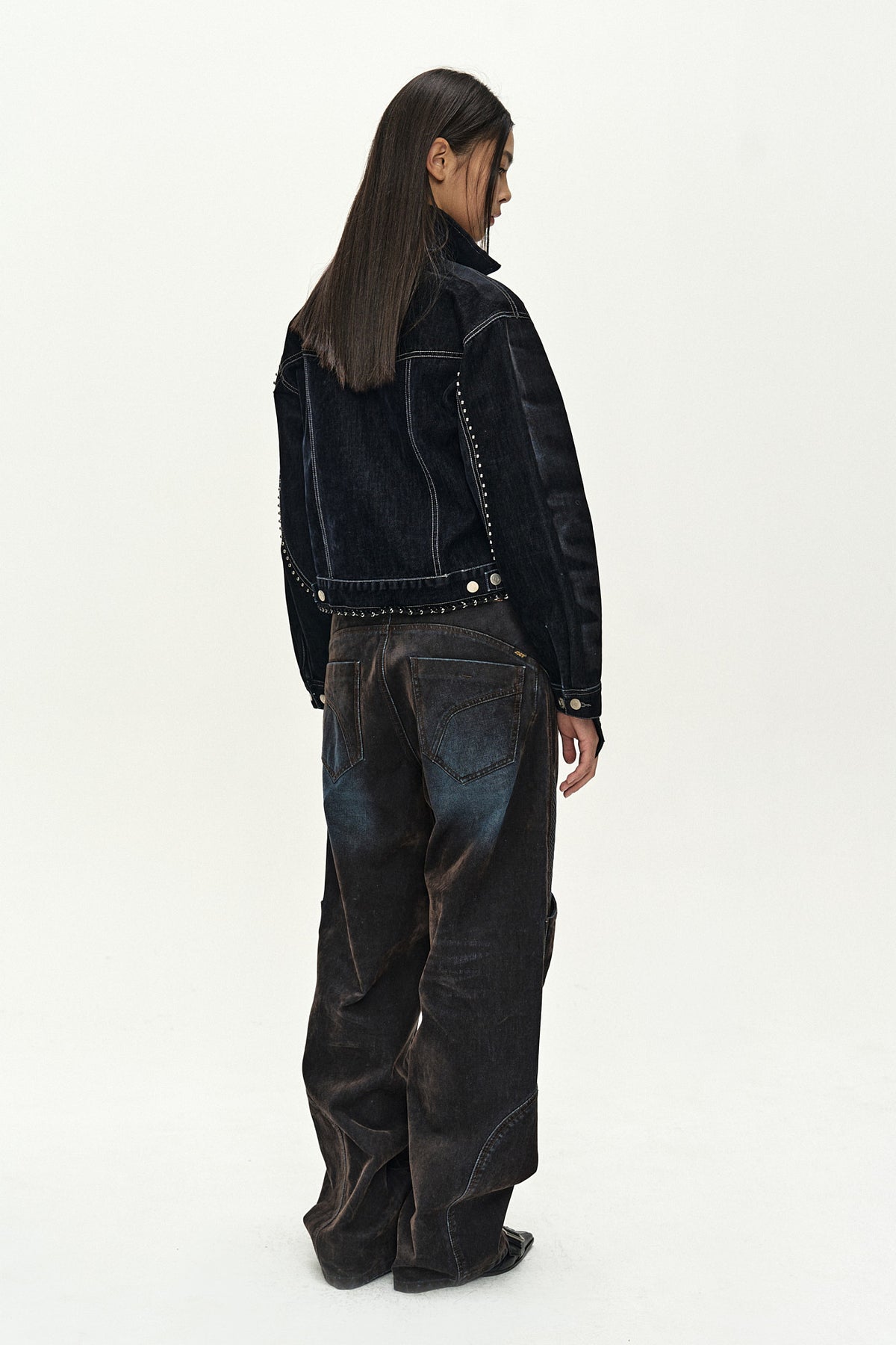Andersson Bell Studded Velvet Denim Jacket