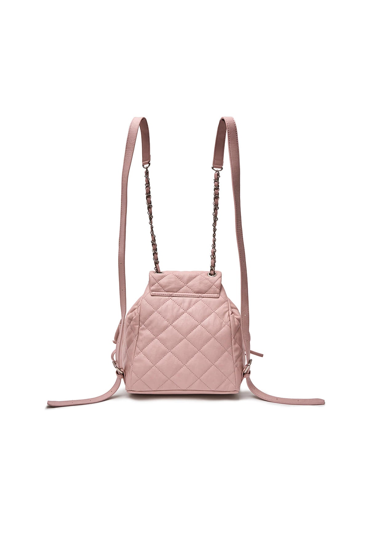 Matinkim Double Pocket Quilting Mini Backpack IN Pink
