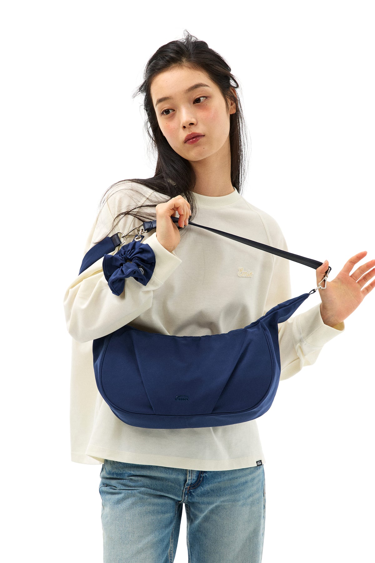 Emis Tonal 2Way Shoulder Bag-Navy