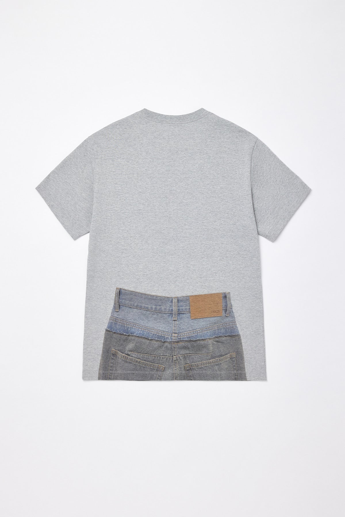 Matinkim Matin Kim Denim Printing Oversize Top IN Light Grey