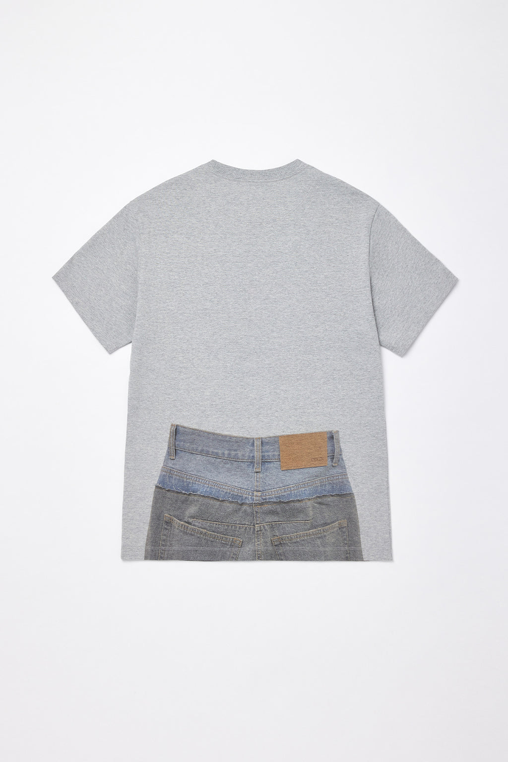 Matinkim Matin Kim Denim Printing Oversize Top IN Light Grey