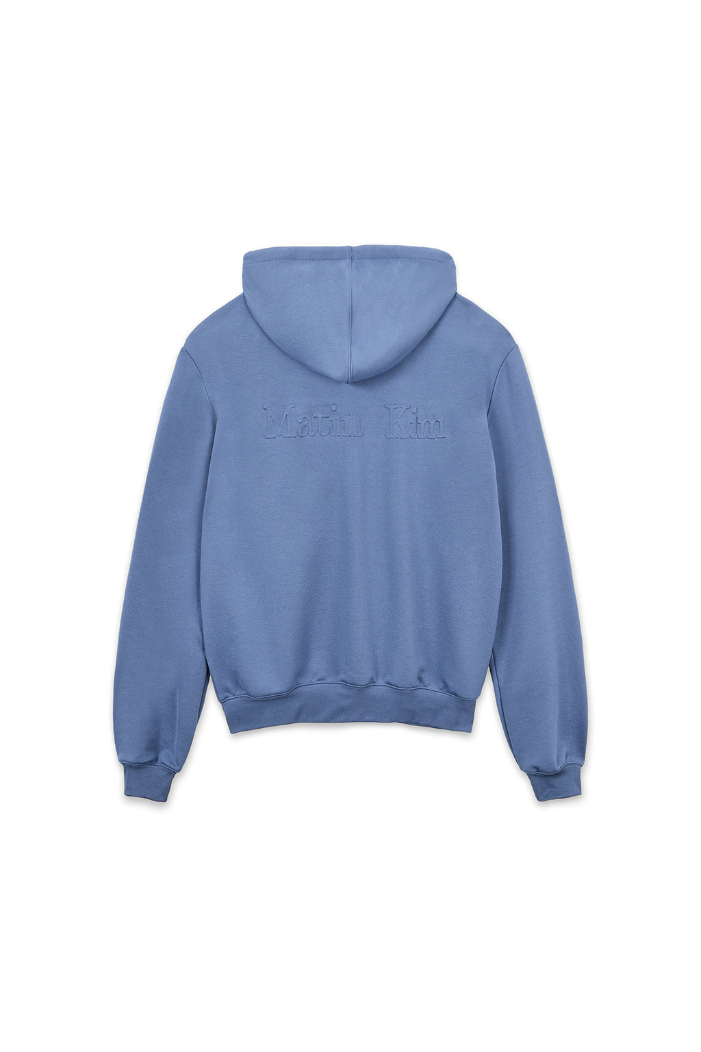 [matinkim] BACK LOGO GLITTER HOODY ZIP UP FOR MEN IN BLUE