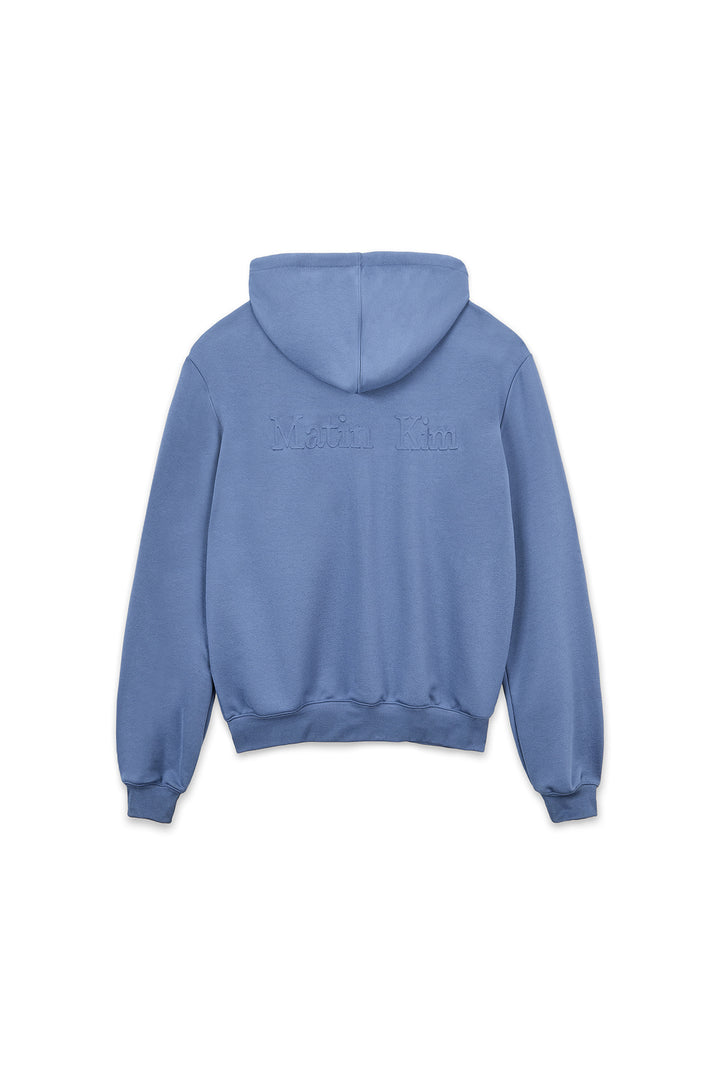 Matinkim Back Logo Glitter Hoody Zip UP For Men IN Blue