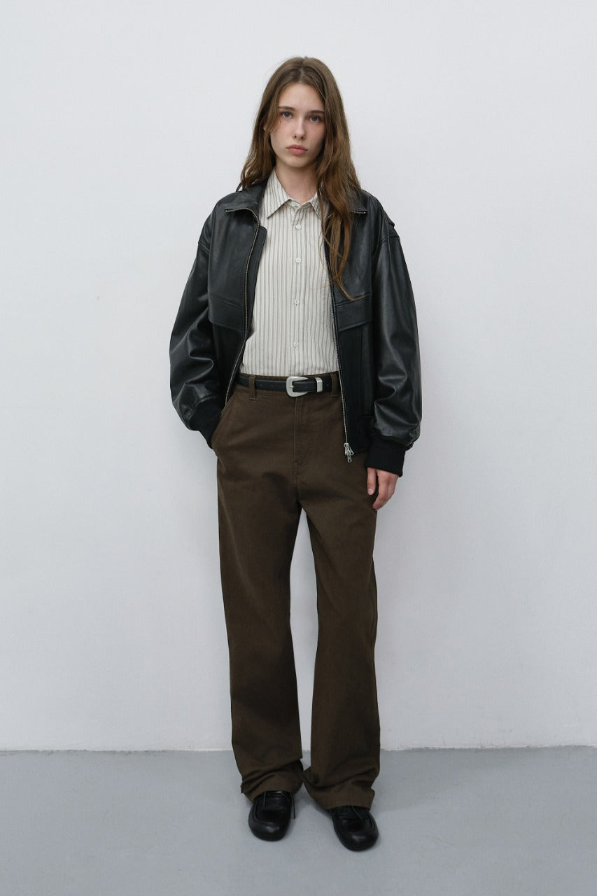 Dunst Straight Chino Slacks Brown