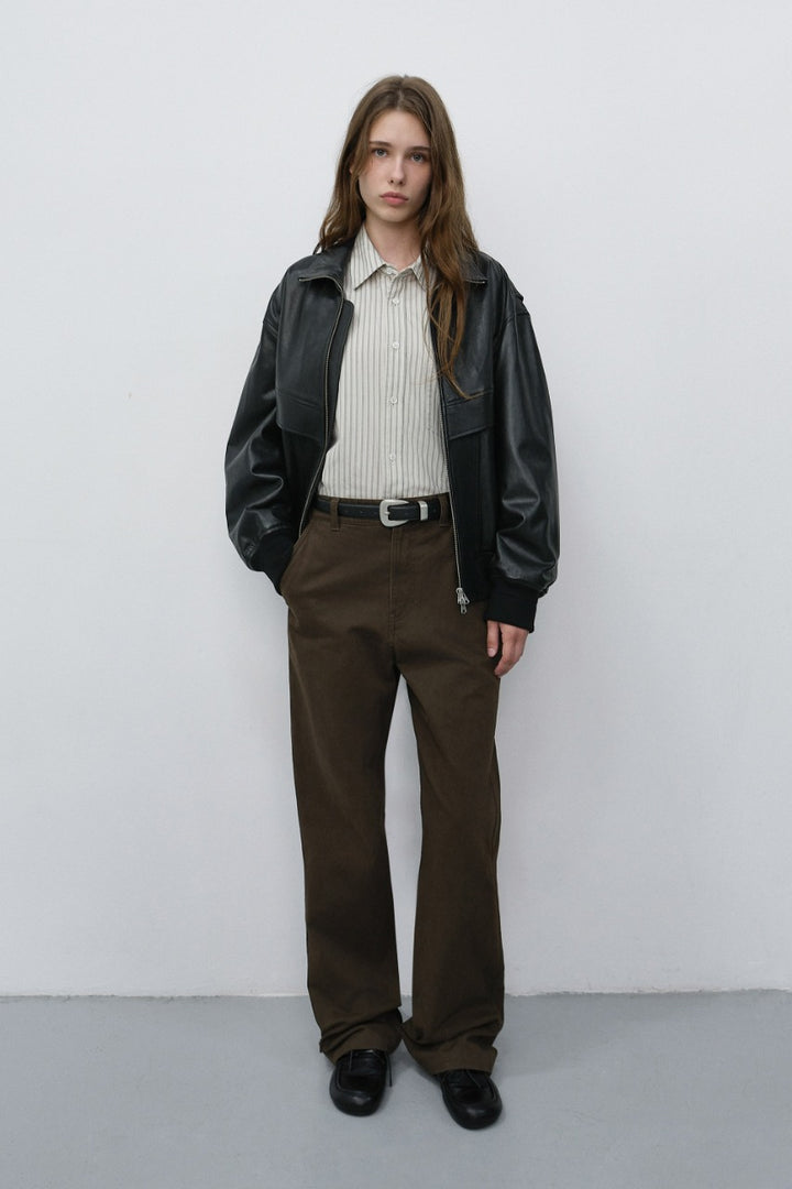 Dunst Straight Chino Slacks Brown
