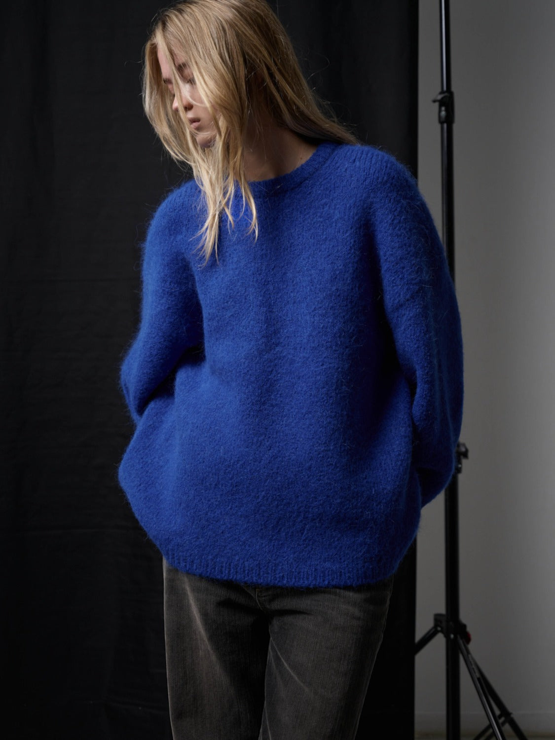 Facade Pattern Alpaca Cloud Knitwear blue