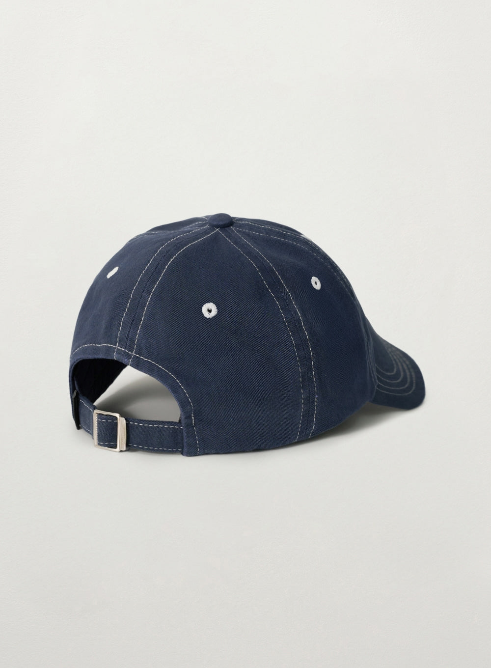 Satur Contrast Color Stitch Dyed Ball Cap - Navy