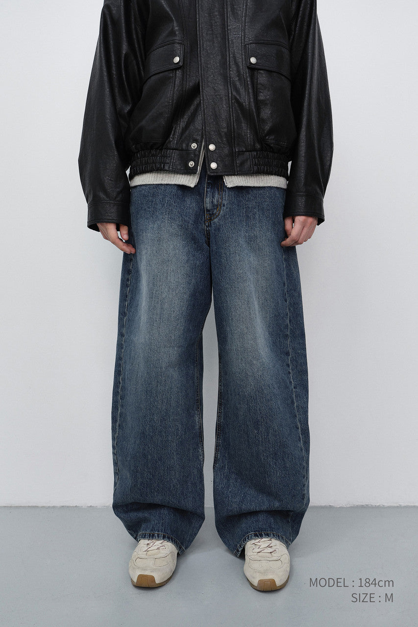 Dunst Relaxed Curved Jeans Vintage Blue