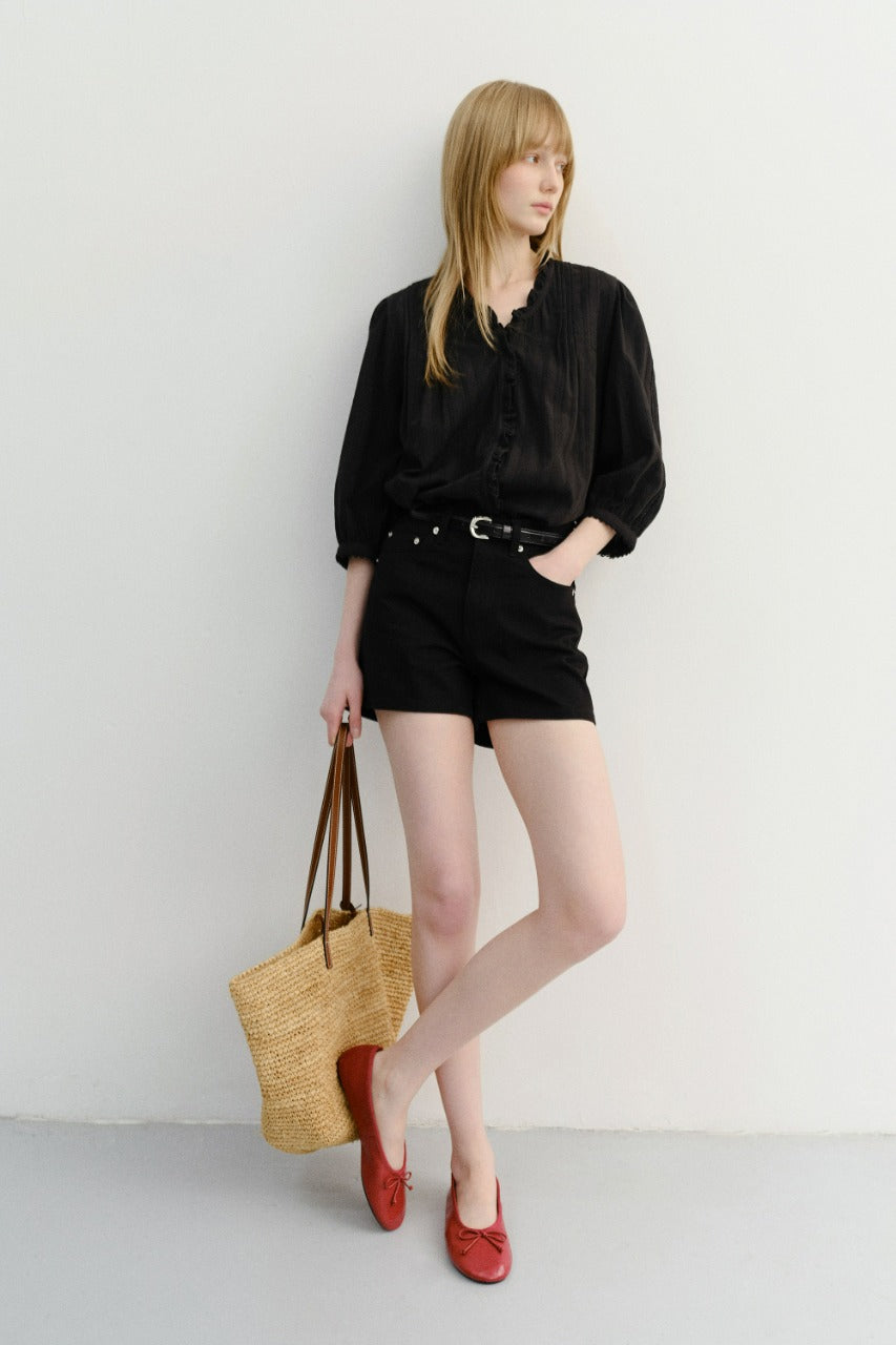 Dunst Mini Denim Shorts Black