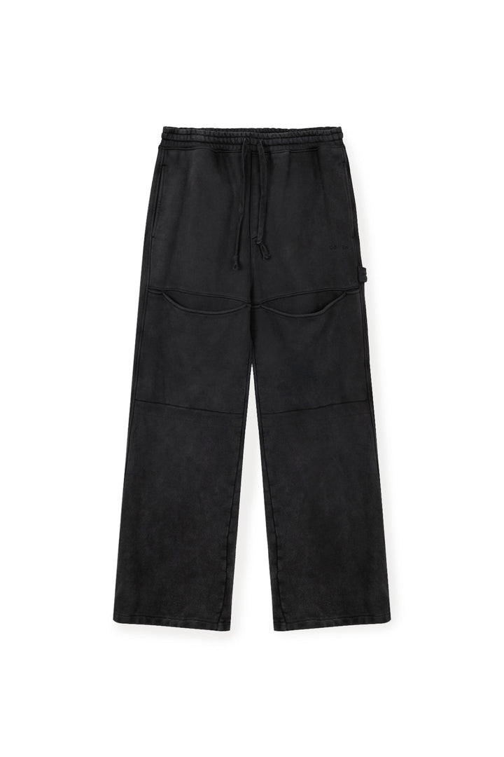 Matinkim Cut Out Washed Sweatpants For Men IN Charcoal