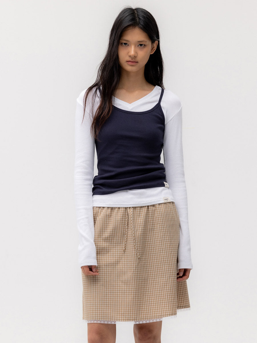 GLOWNY G Fine Strap Camisole (Navy)