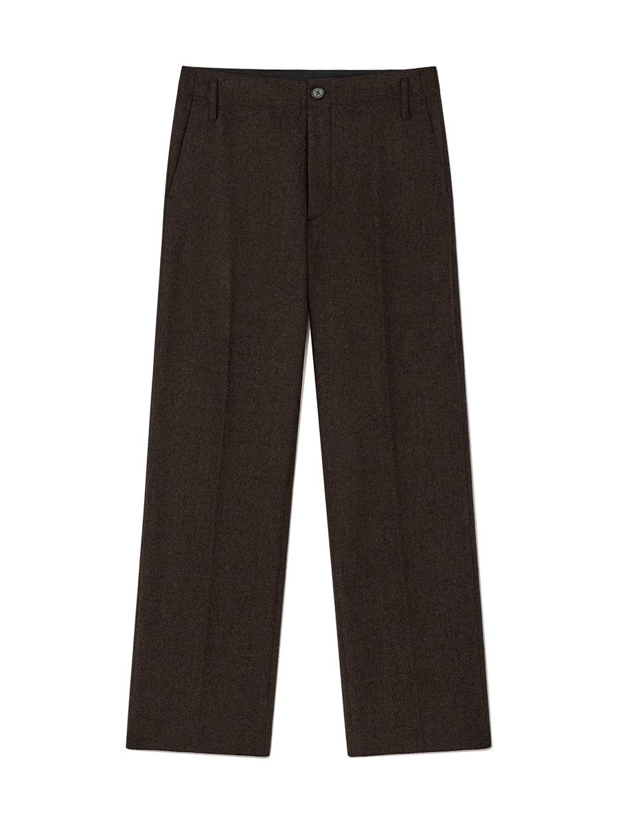 GLOWNY G Straight Wool Pants (Brown)
