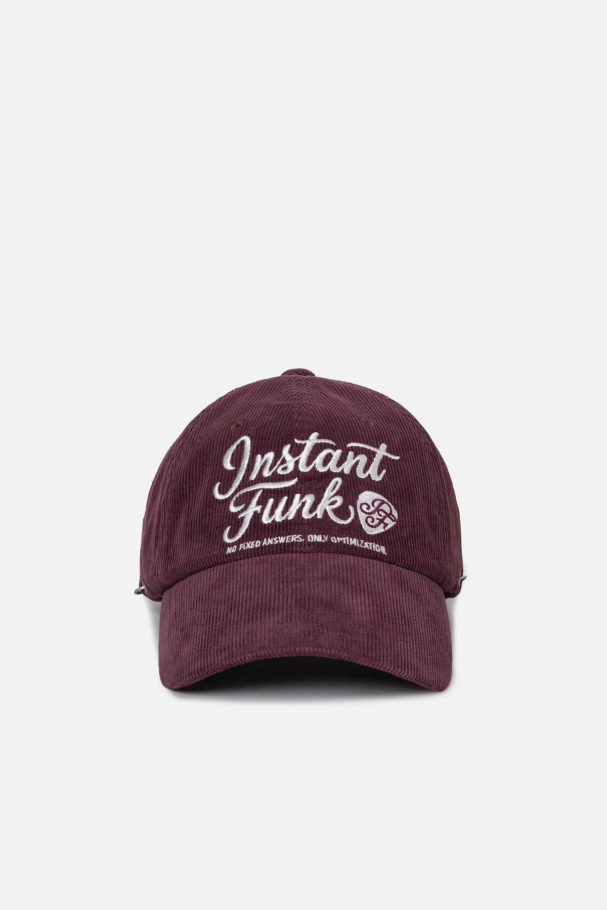 Instantfunk Peak Corduroy Ball Cap - Burgandy