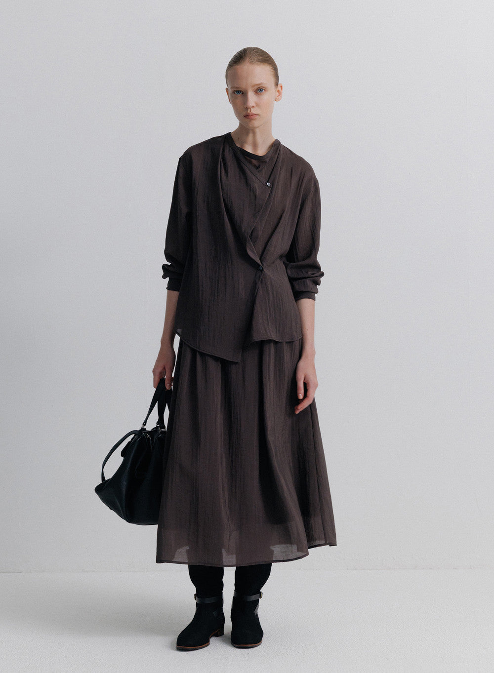Kindersalmon Tuva Viscose Blouse Coal
