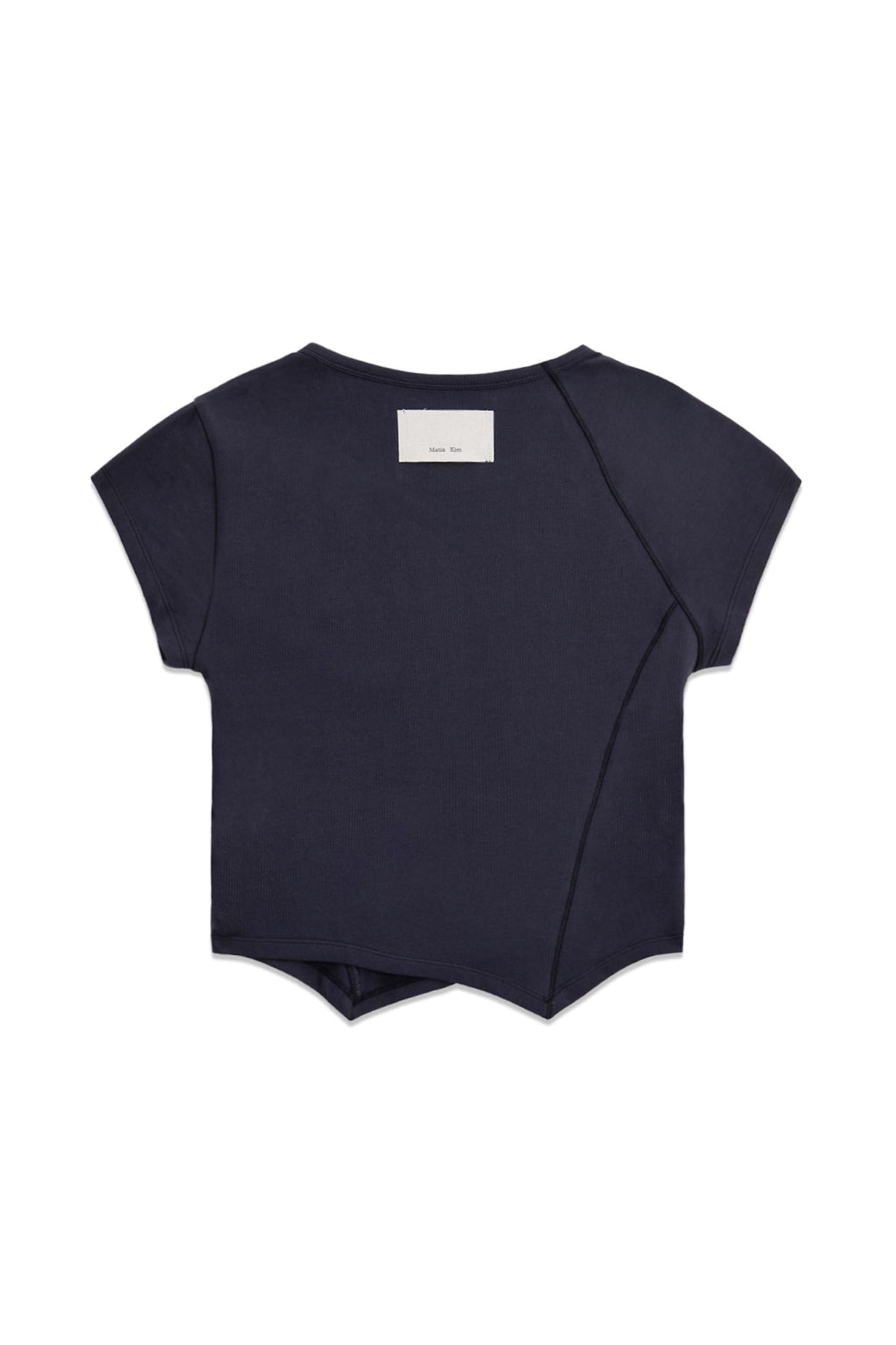 [matinkim] TWIST POINT SLIM TOP IN DARK NAVY