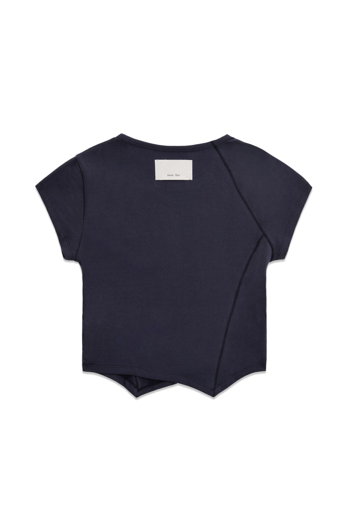 [matinkim] TWIST POINT SLIM TOP IN DARK NAVY
