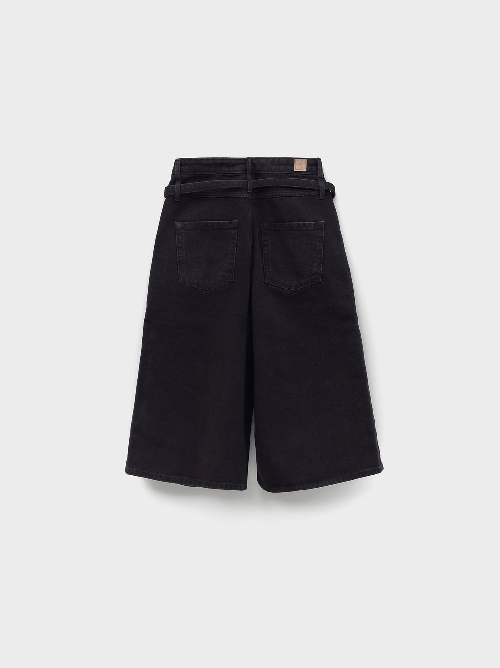 Low Classic Belted Denim Bermuda Pants Black
