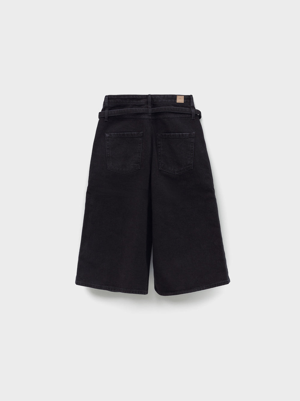 Low Classic Belted Denim Bermuda Pants Black
