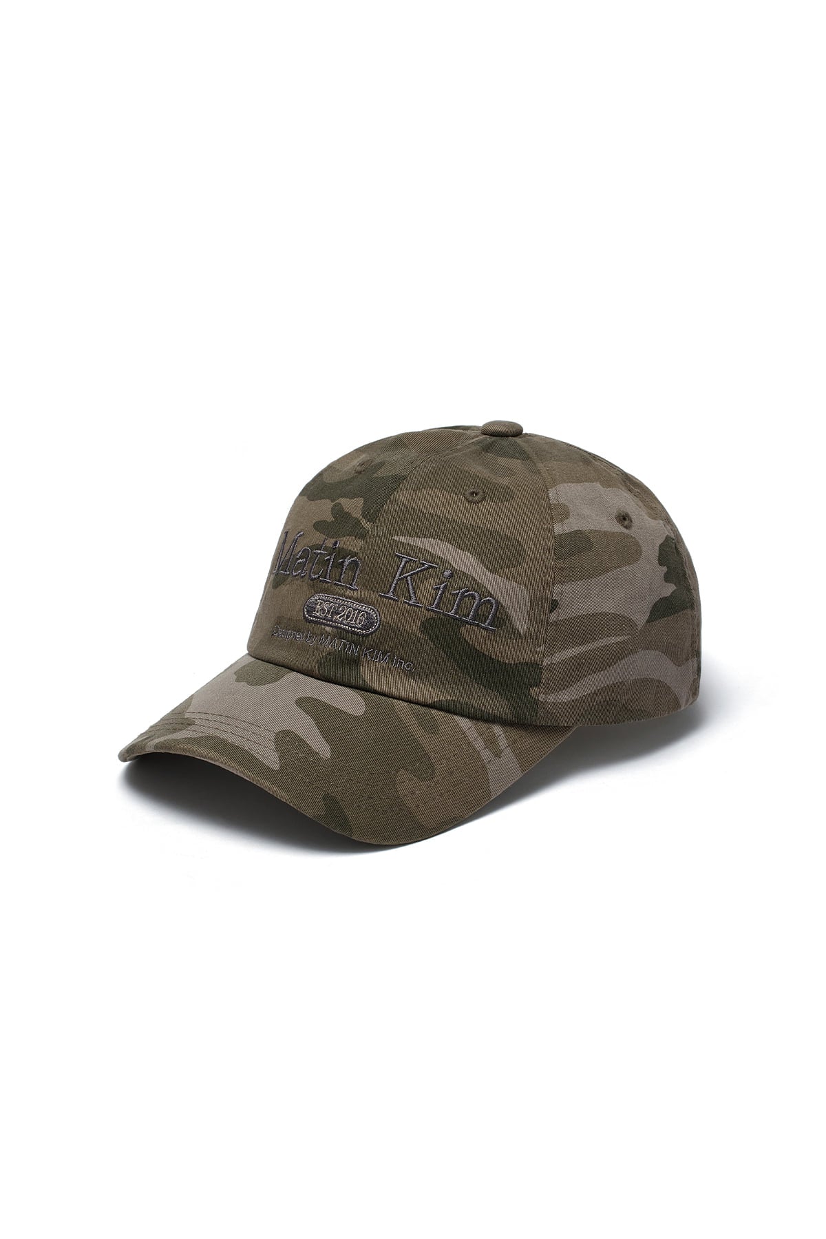 [matinkim] CAMOUFLAGE LOGO BALL CAP IN KHAKI