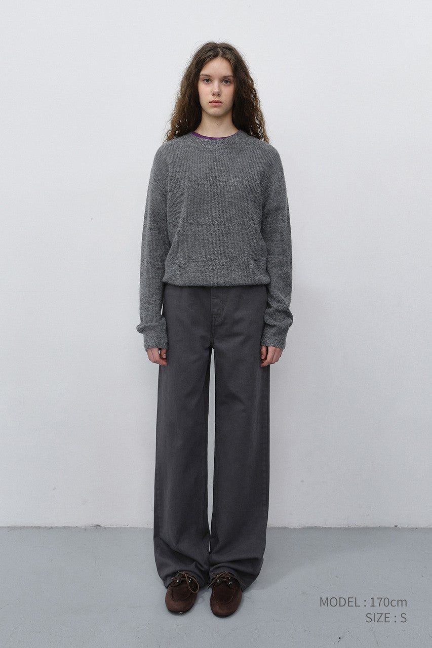 Dunst Unisex Hairly Sweater Melange Grey
