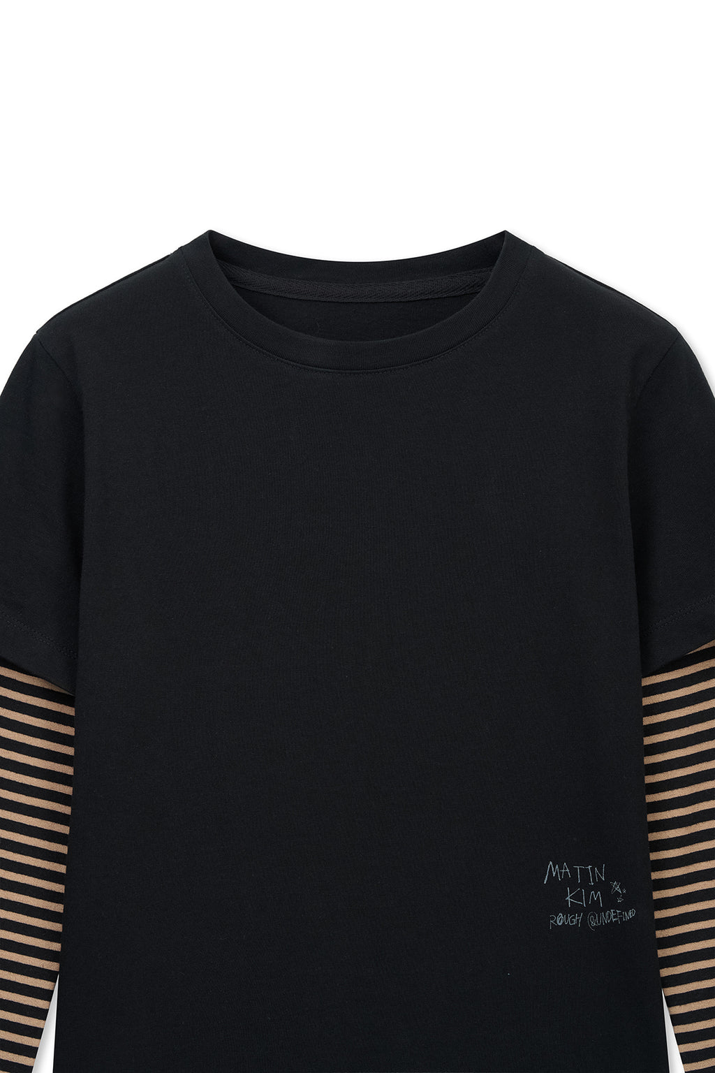 Matinkim Graffiti Logo Stripe Layered Top IN Black