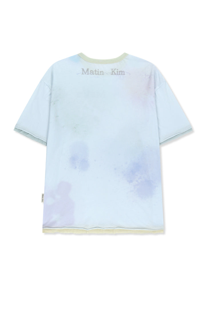 Matinkim Sketch Graffiti Over Fit Top IN Light Blue