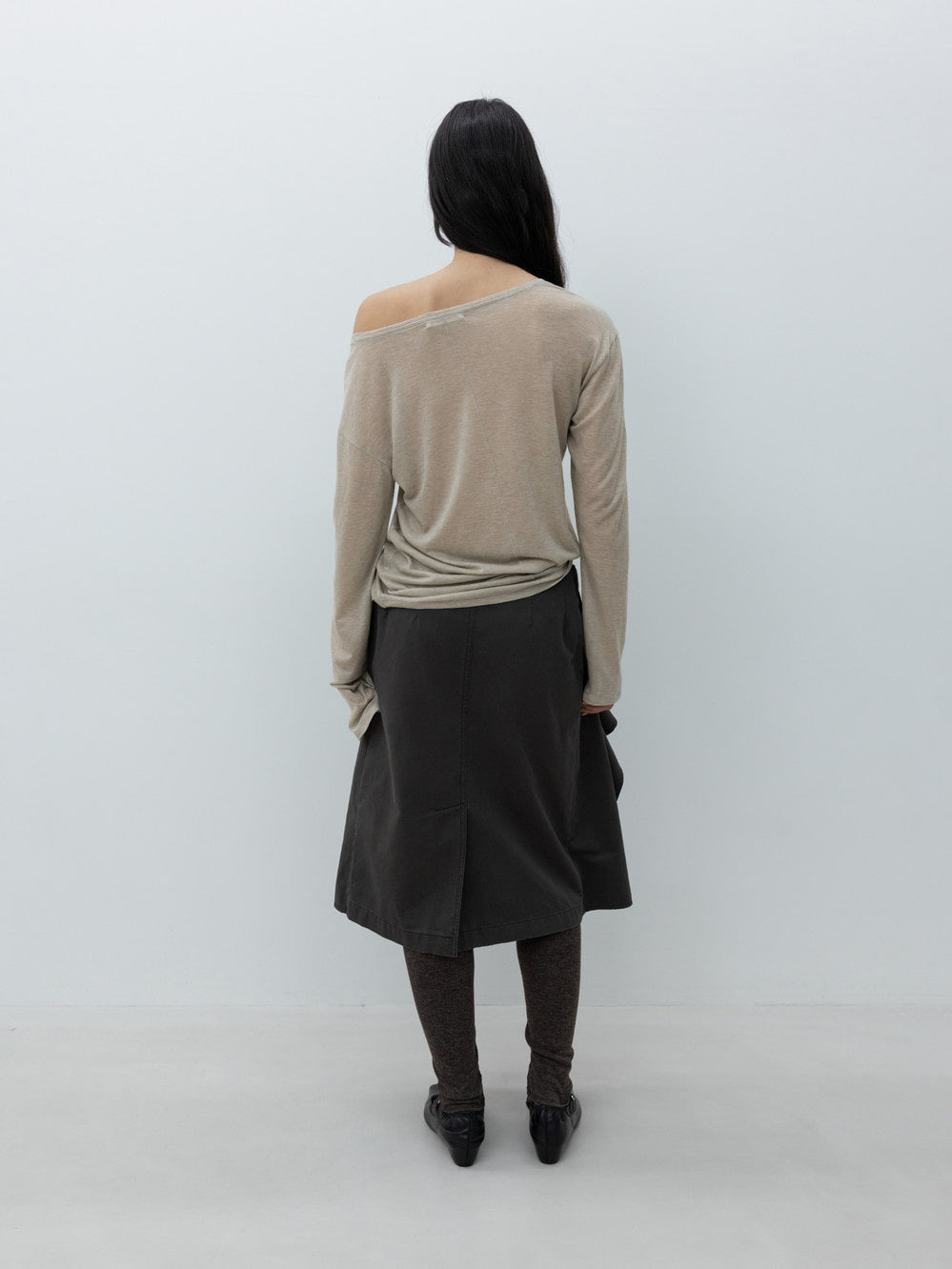 Low Classic Wool Tencel Long Sleeve T-Shirt Beige