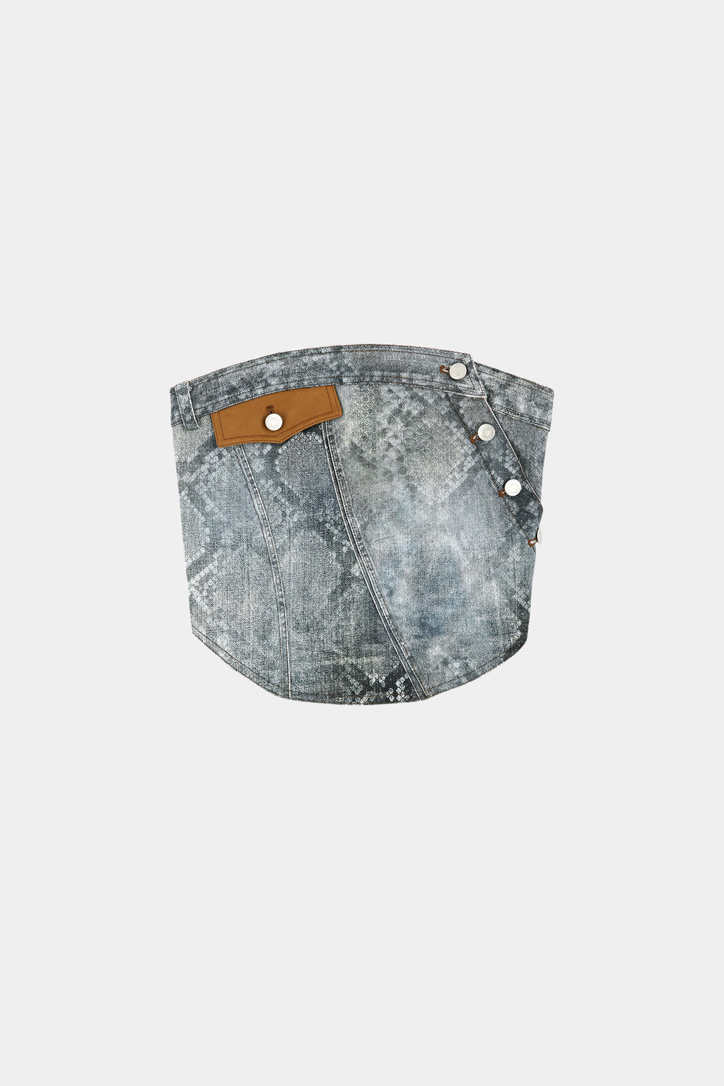 Andersson Bell Python Fade Denim Printed Twist Bustier