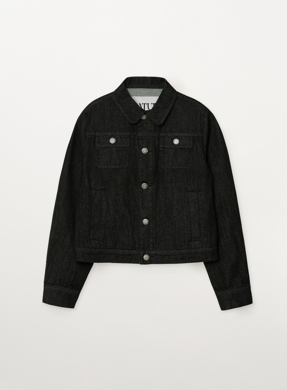 satur (W) Classic Nonfade Denim Trucker Jacket - Black - View 2