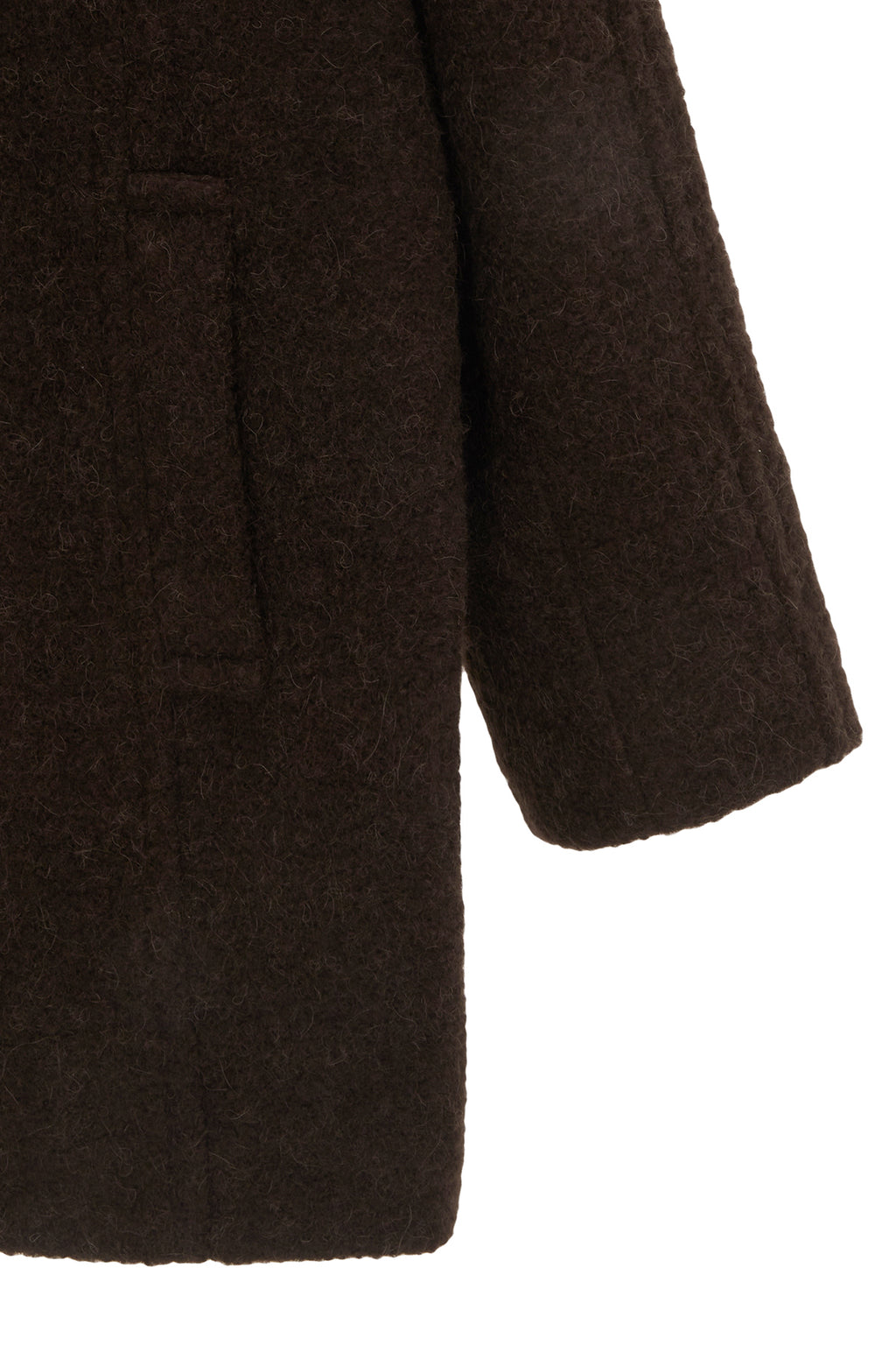 Matinkim Raglan Boucle Half Coat IN Dark Brown