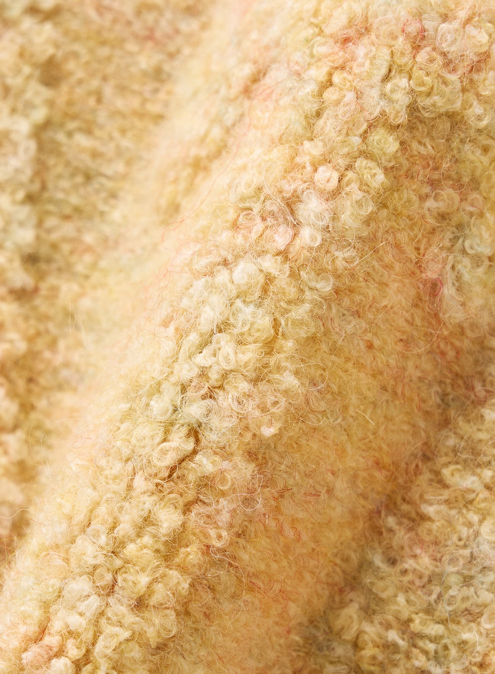 [satur] (W) Fleece Crew Neck Knit - Yellow