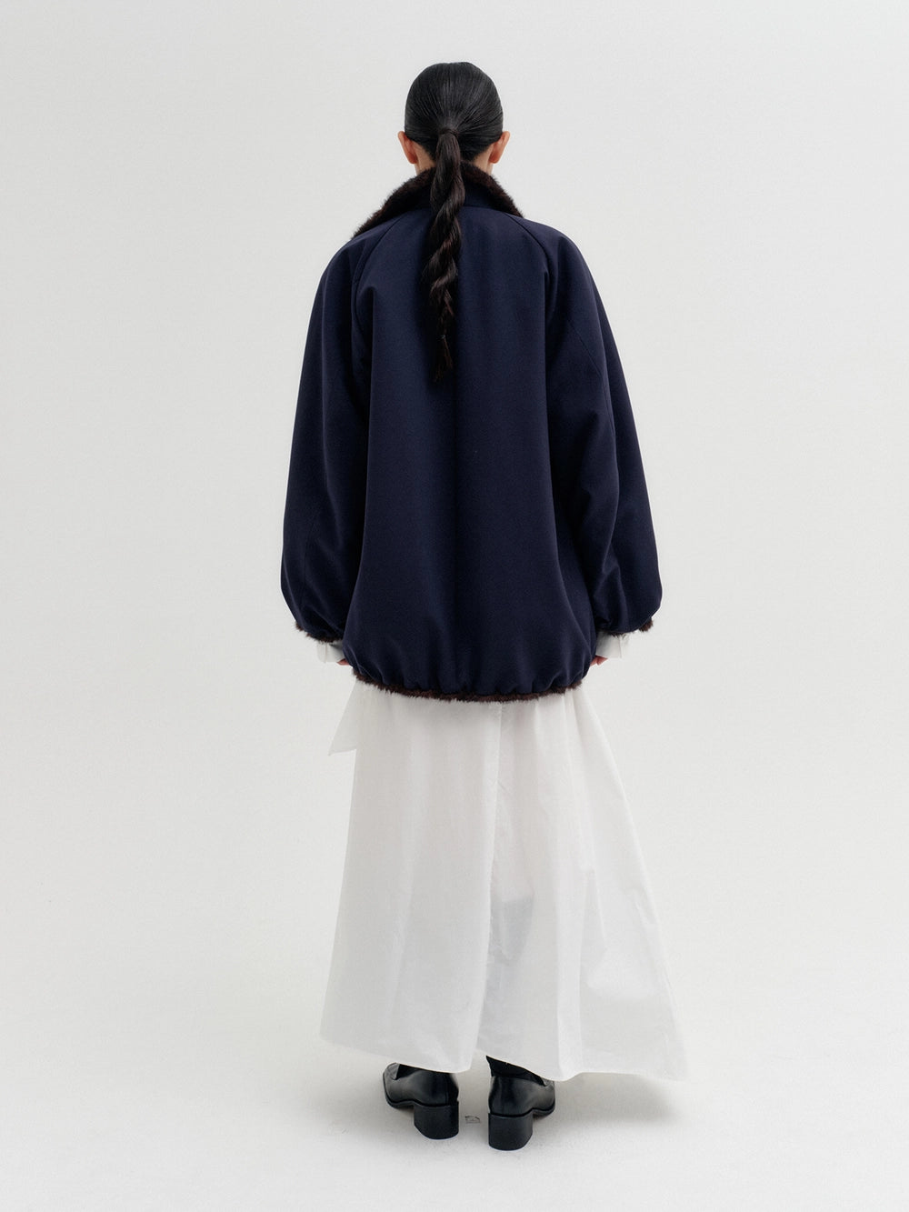 EENK Reversible Volume Collar Jacket - Navy