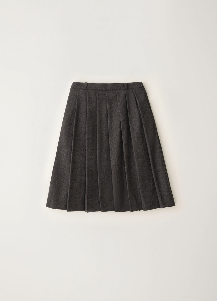 Nothing Written Knife pleated mid-skirt (Gray)