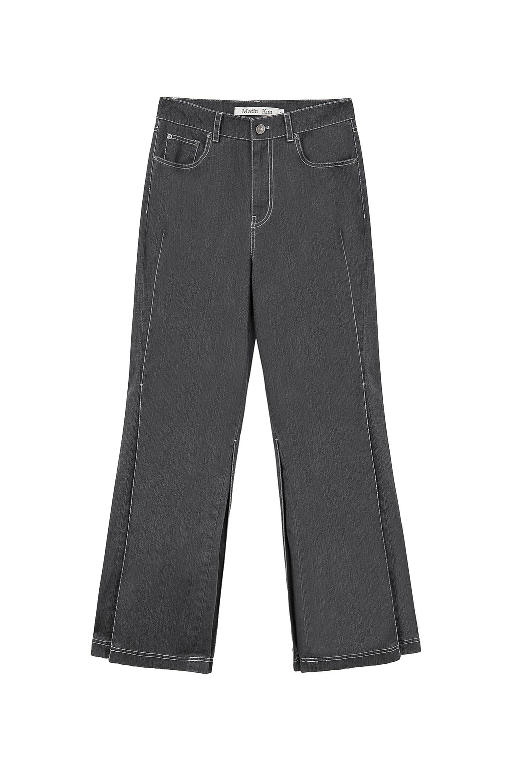 [matinkim] SIDE PINTUCK POINT PANTS IN CHARCOAL