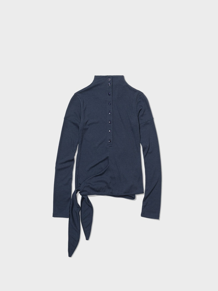 Low Classic Button Up Wrap T-Shirt Blue