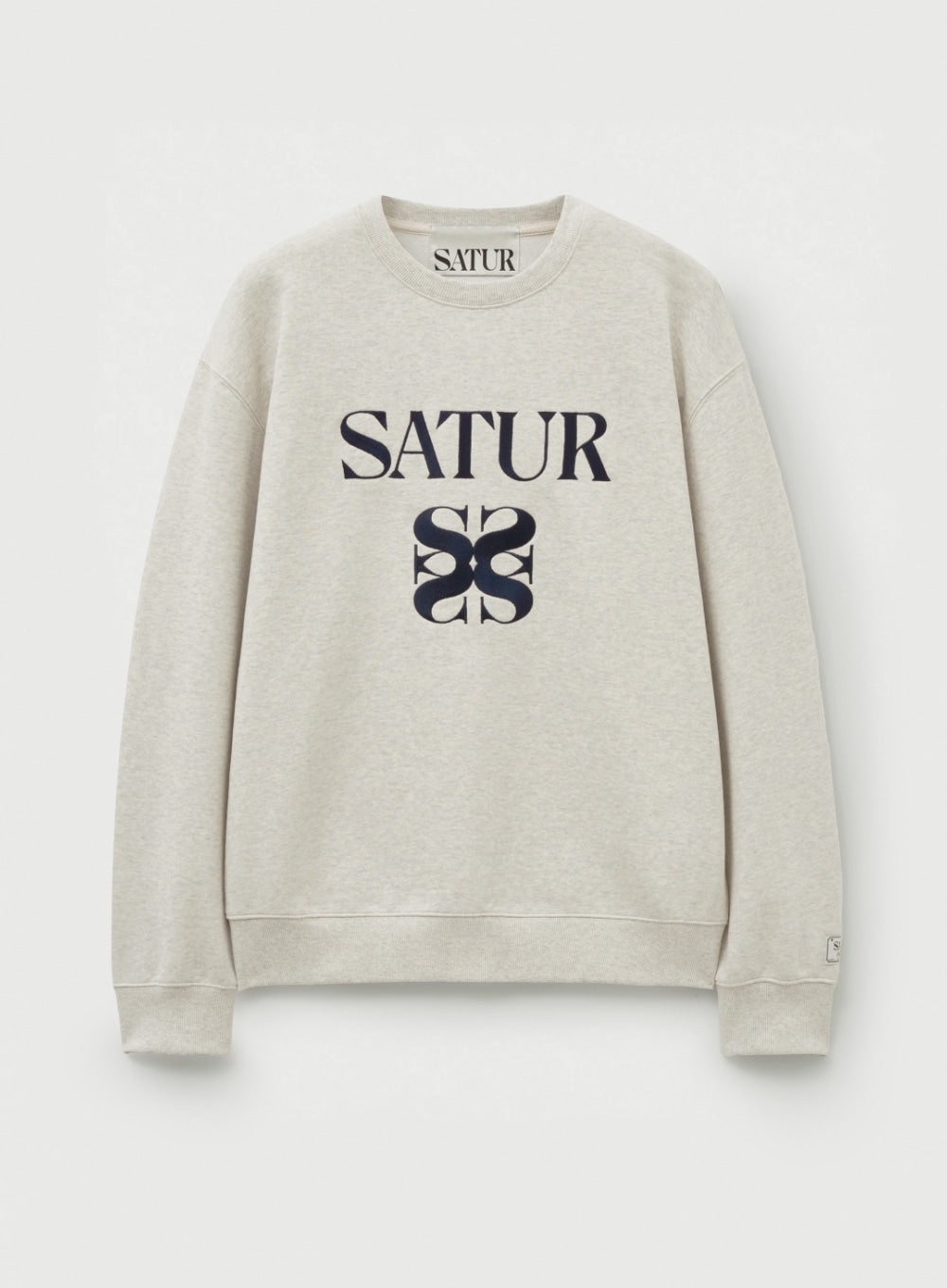 [satur] Classic Logo Sweatshirt - Melange Ivory