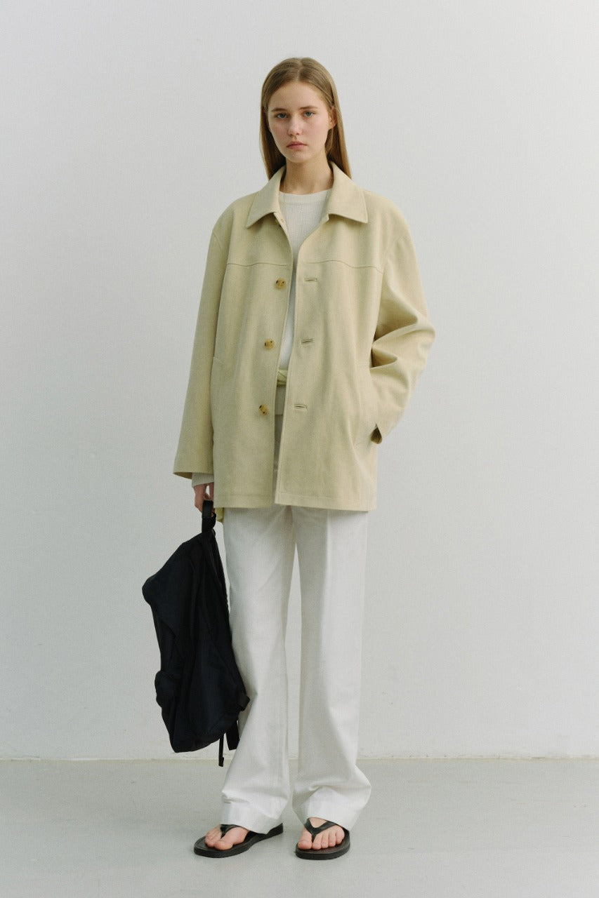 Dunst Pleated Chino Slacks Ivory