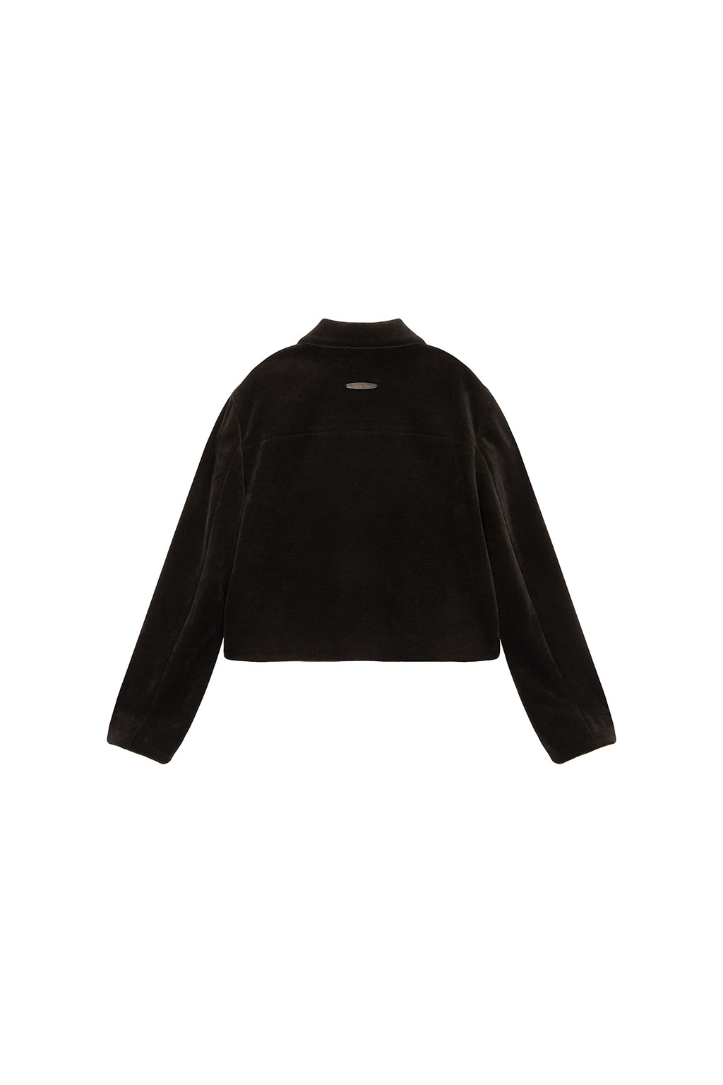 Matinkim Velvet Double Crop Jacket IN Khaki Brown