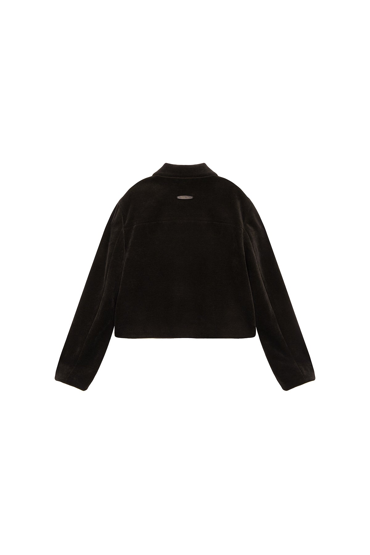 Matinkim Velvet Double Crop Jacket IN Khaki Brown