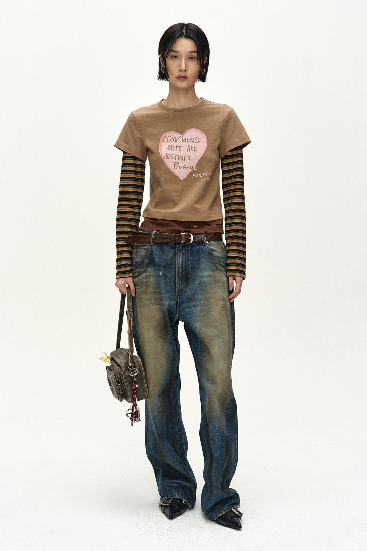 Andersson Bell Layered Heart Message Long Sleeve T-Shirt
