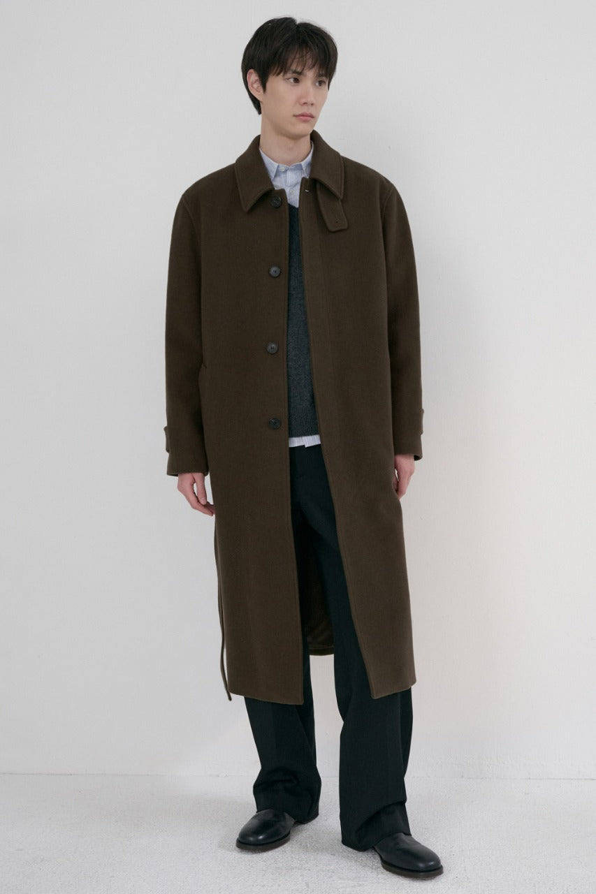 Dunst Unisex Belted Cashmere Mac Coat Mocha Brown