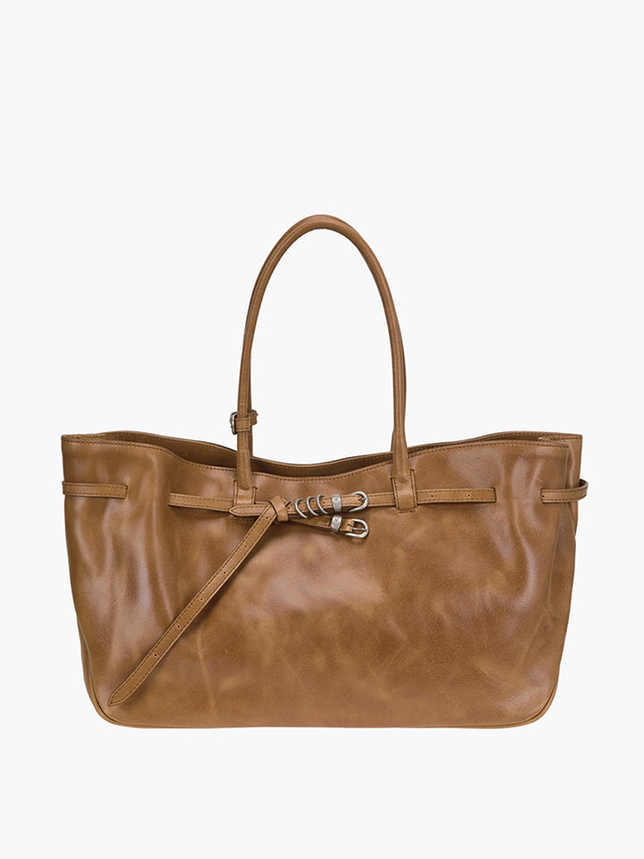 Margesherwood Grandma Used Bag Large saddle brown pull-up