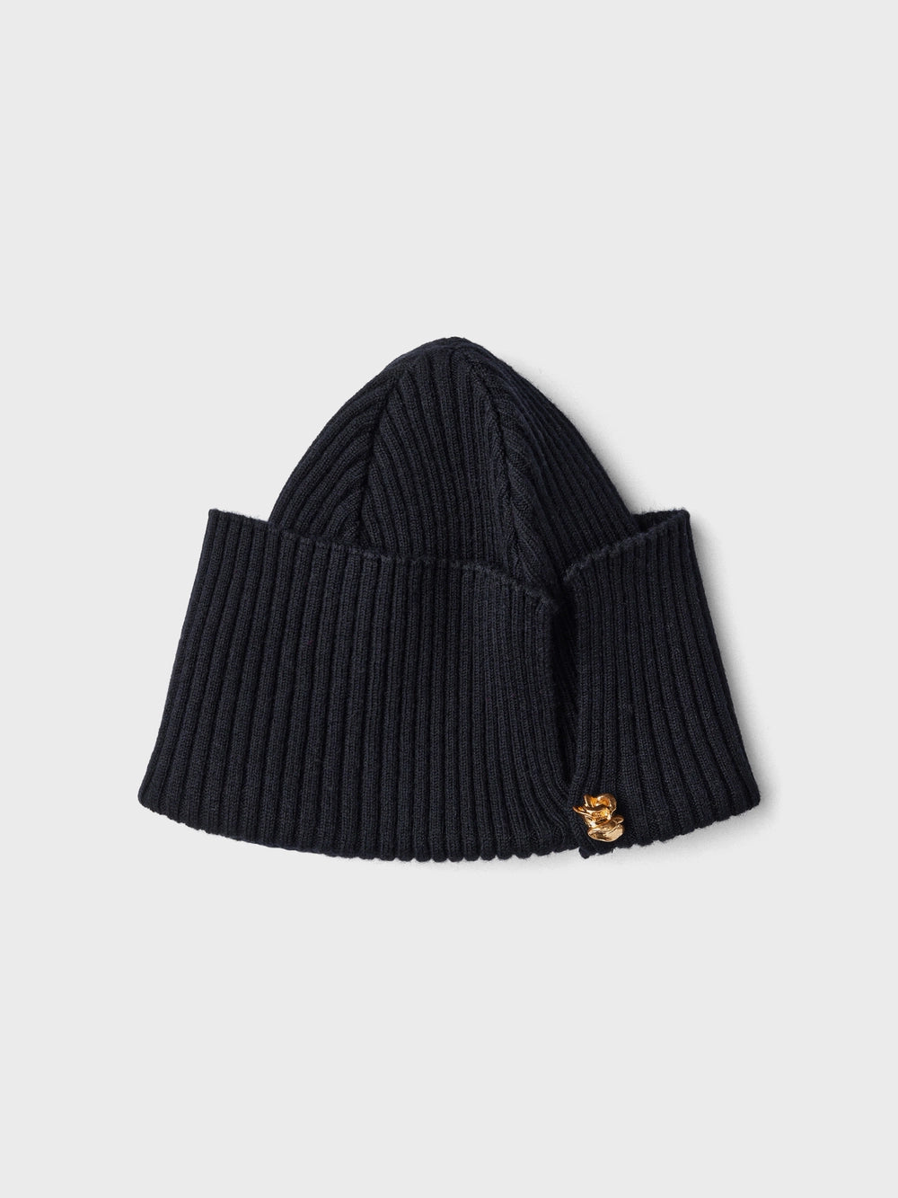 EENK Rose Detail Wool Beanie - Black