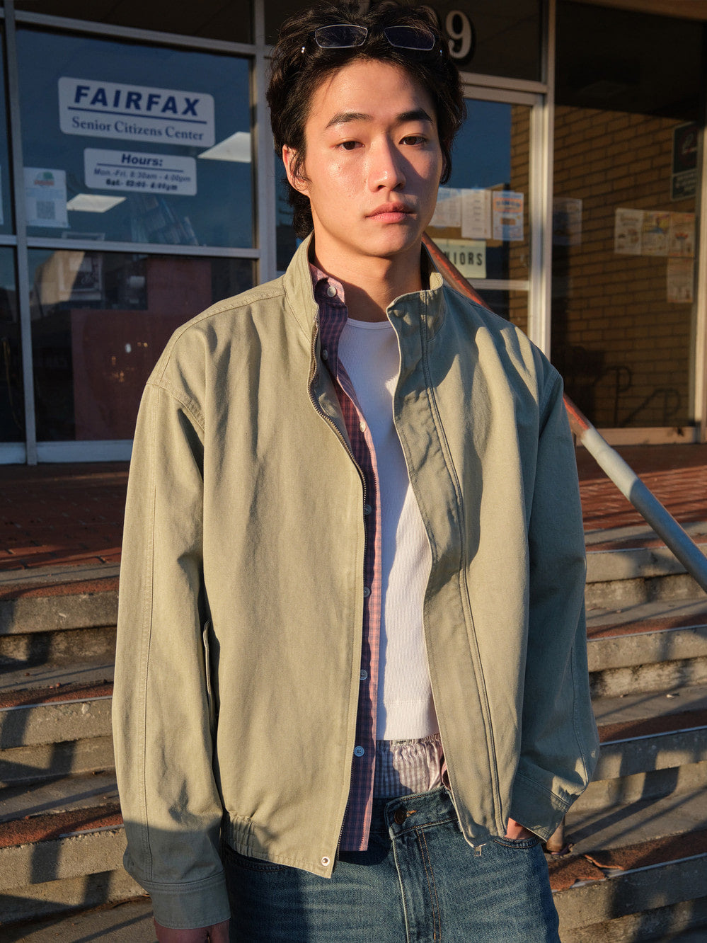 Low Classic Washed Cotton Jumper Khaki Beige