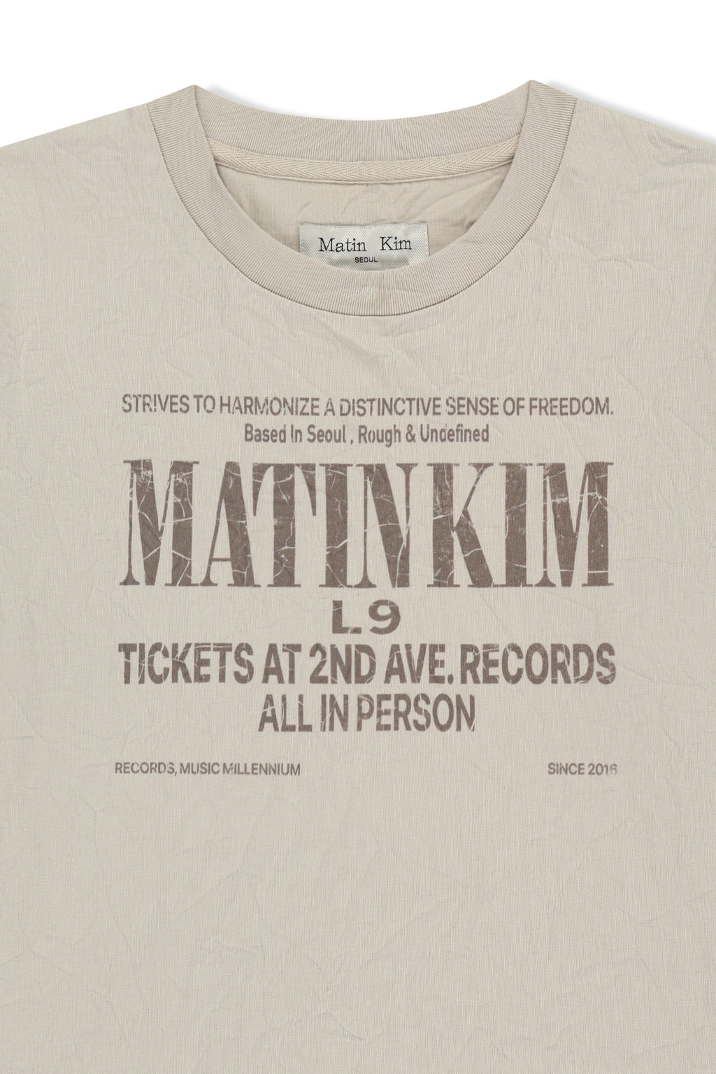 Matinkim Lettering Graffiti Crease Top IN Beige