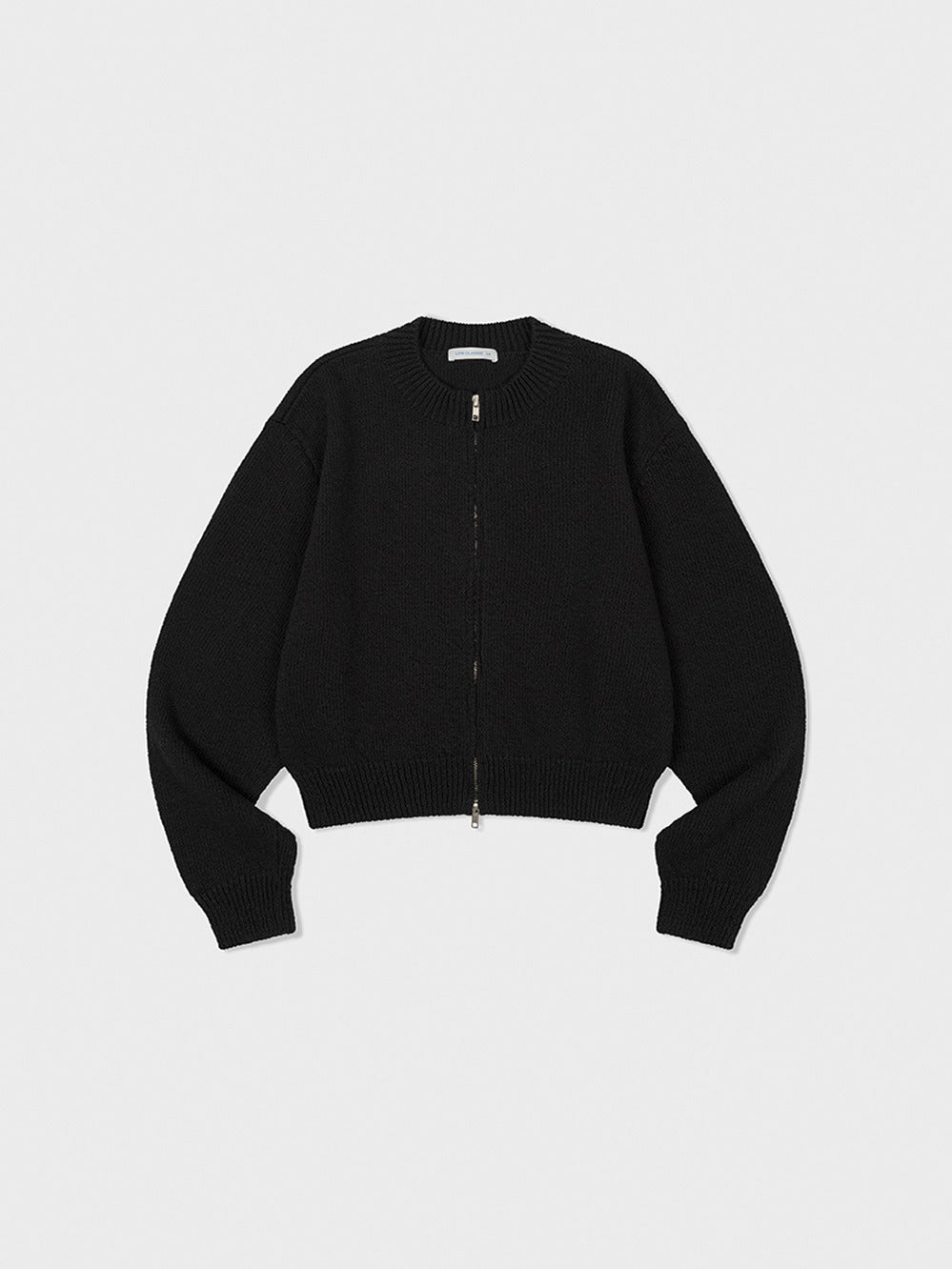 Low Classic Cotton Zip-Up Cardigan Black